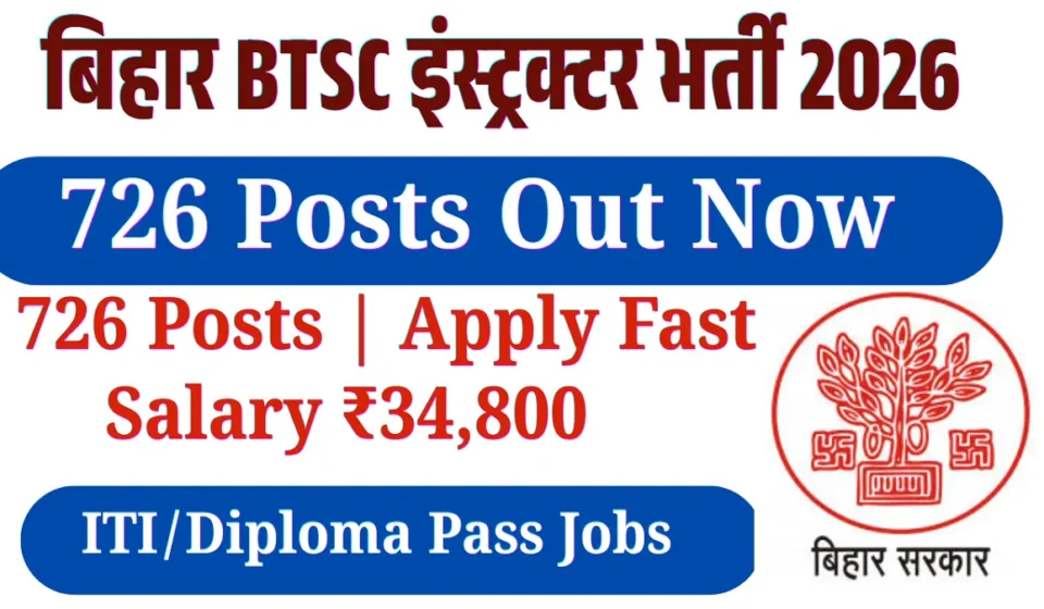 Bihar BTSC Instructor Recruitment 2026