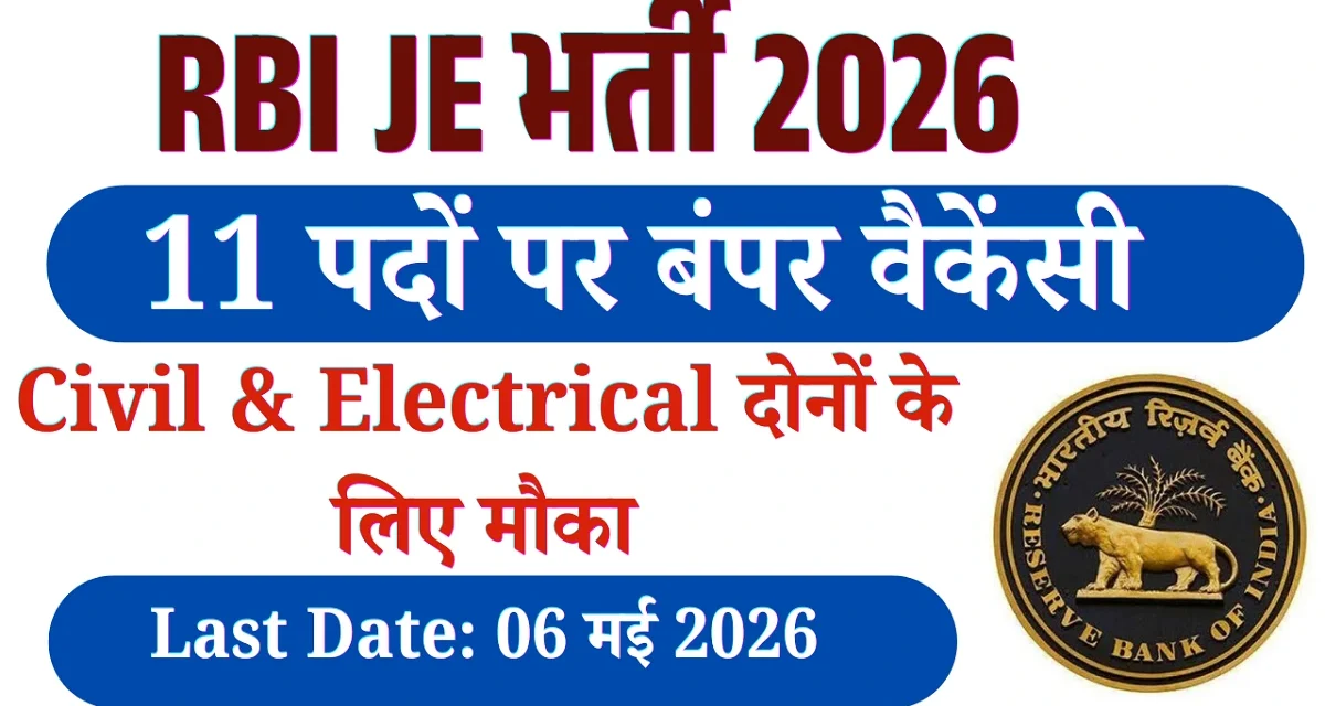 RBI Junior Engineer Recruitment 2026