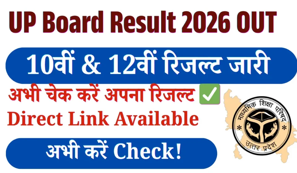 UP Board Result 2026 OUT